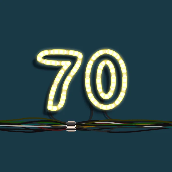 Neon garland nummer — Stockvector