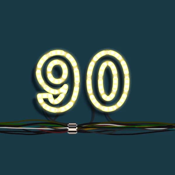 Nomor neon garland - Stok Vektor