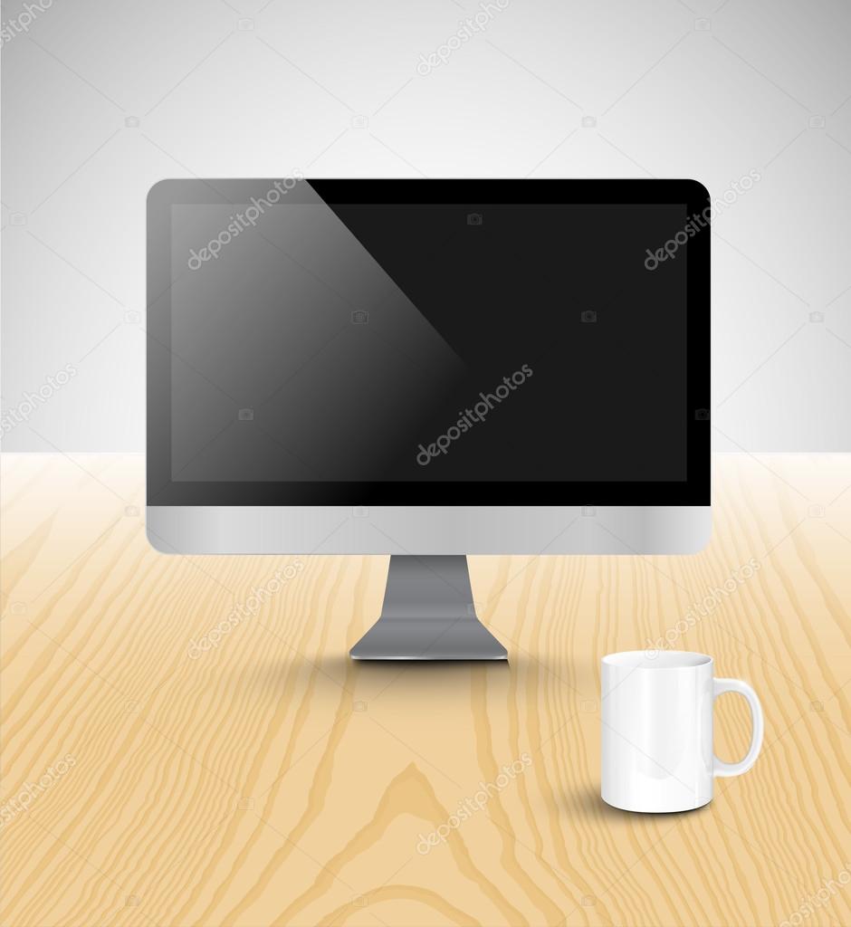 Realistic office desktop Stock Vector by ©Seby87 96354872