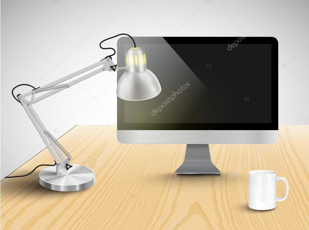 Realistic office desktop