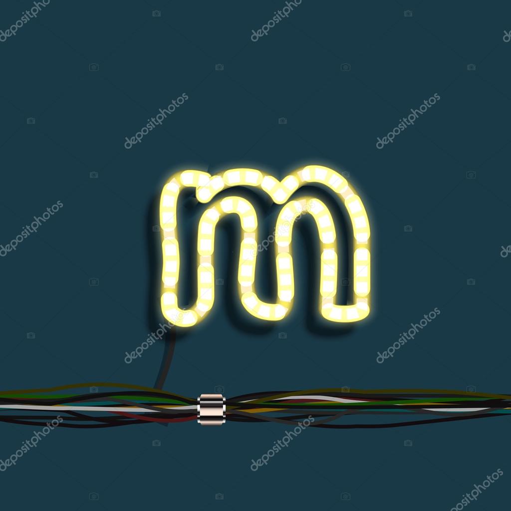 Neon garland letter with wires Stock Vector Image by ©Seby87 #96358208