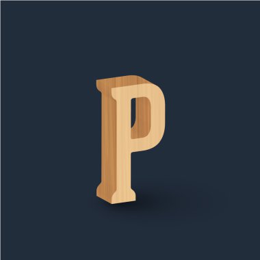 3D ahşap yazı tipi mektup