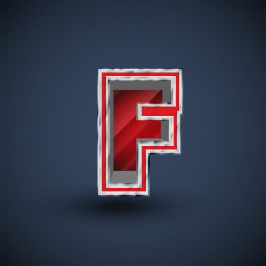 3D kırmızı çelik yazı mektup