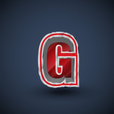 3D kırmızı çelik yazı mektup