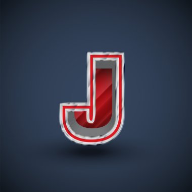 3D kırmızı çelik yazı mektup