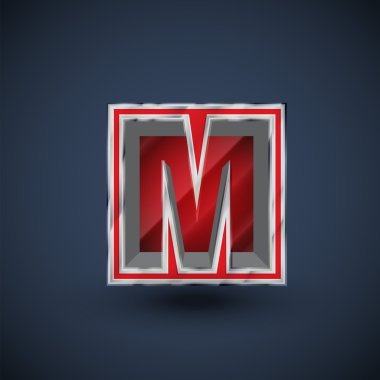 3D kırmızı çelik yazı mektup