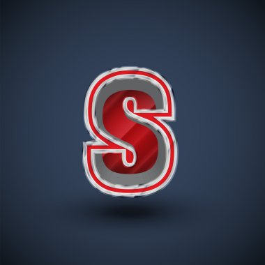 3D kırmızı çelik yazı mektup