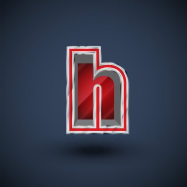 3D kırmızı çelik yazı mektup