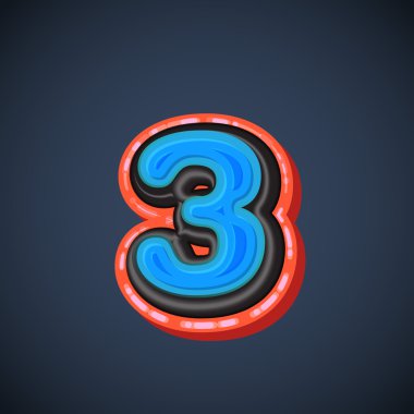 Komik kırmızı ve mavi sayı işareti