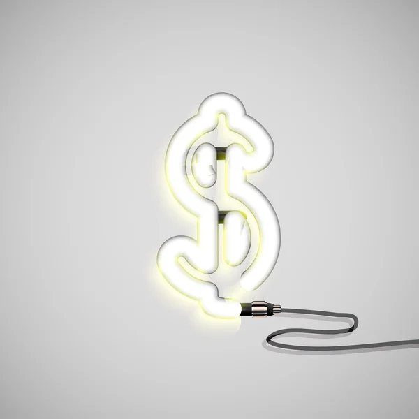 Zeichen aus Neon-Dollar-Symbol — Stockvektor