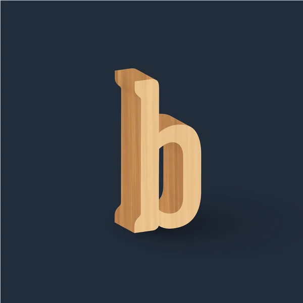 3D litery czcionki drewna — Wektor stockowy