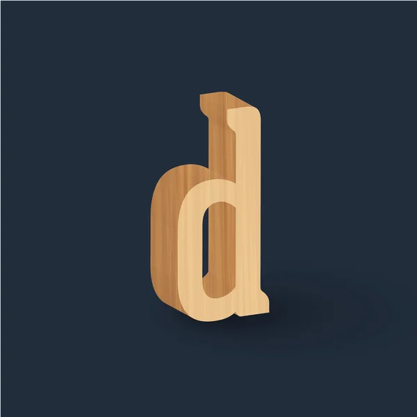 3d 나무 글꼴 문자 — 스톡 벡터