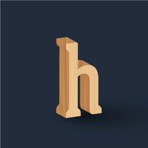 3D-hout lettertype brief — Stockvector