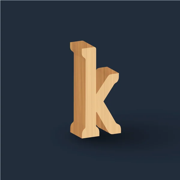 3D wood font letter — Stock Vector
