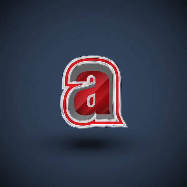 3D letra de acero rojo — Vector de stock