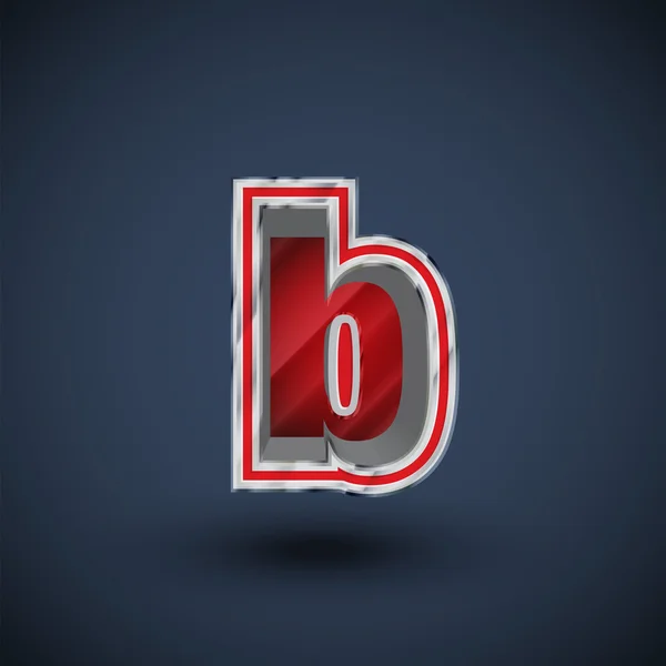 3 d の赤鋼フォント文字 — ストックベクタ