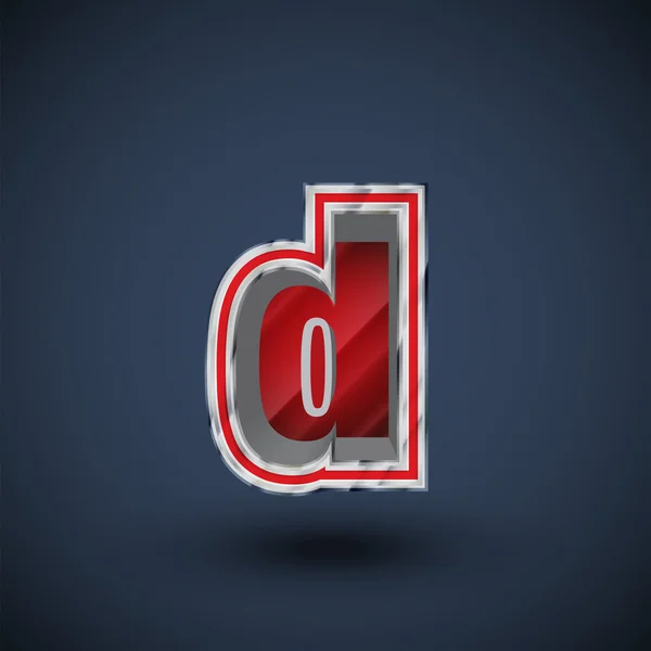 3D червоний сталевий шрифт літери — стоковий вектор