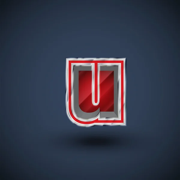 3d 红色钢字体字母 — 图库矢量图片