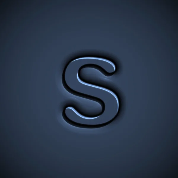 Blauwe geperst letter — Stockvector
