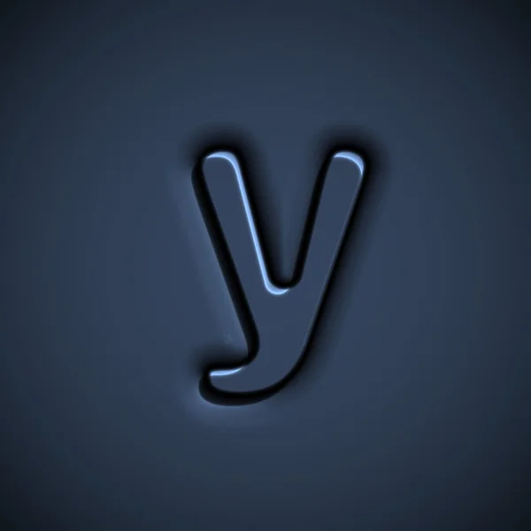 Blauwe geperst letter — Stockvector