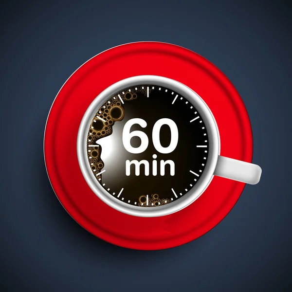 Kopp kaffe med tiden — Stock vektor