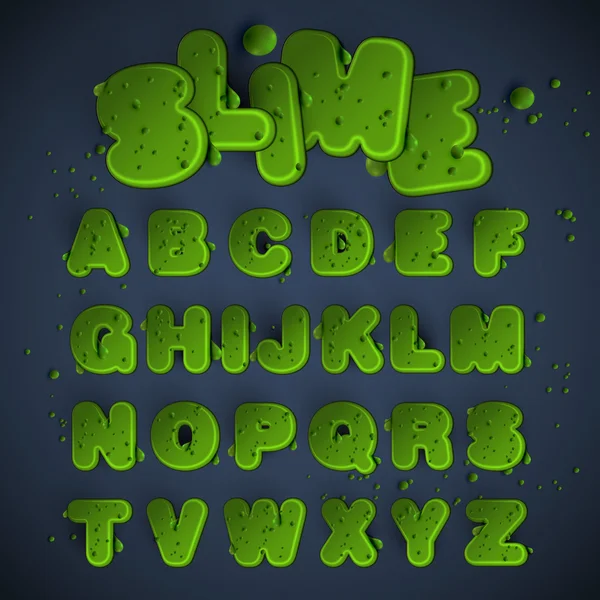 Green slime symbol set — Stock Vector