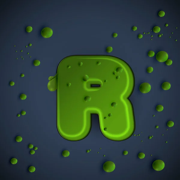 Green slime font — Stock Vector