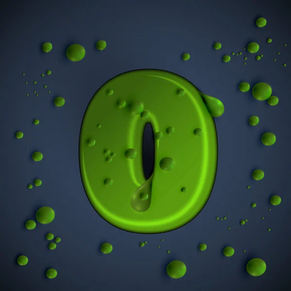緑のスライムのフォント数 — ストックベクタ