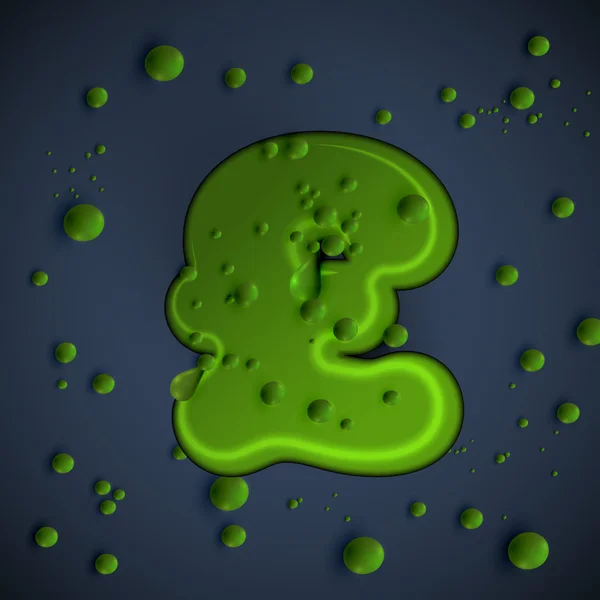 Green slime Pound symbol — Stockový vektor