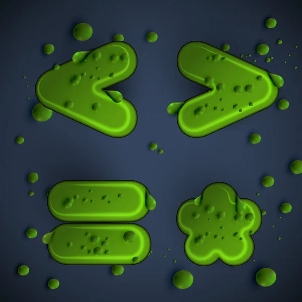 Green slime signs — Stock Vector