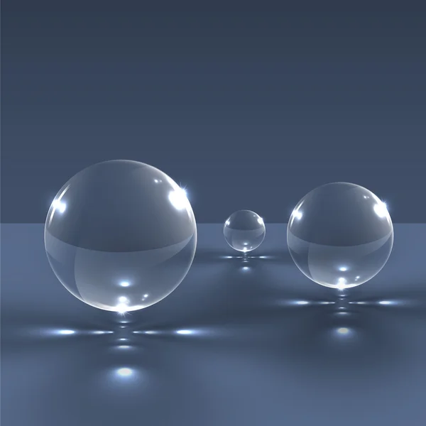 Realistic glass spheres — Stock Vector