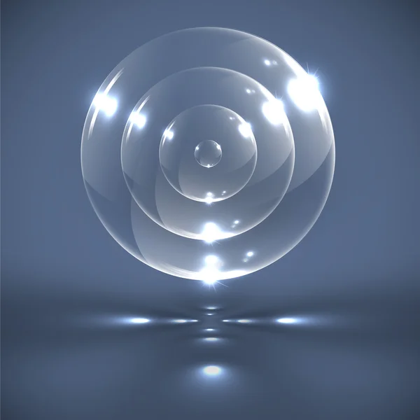 Esferas de vidrio realistas — Vector de stock