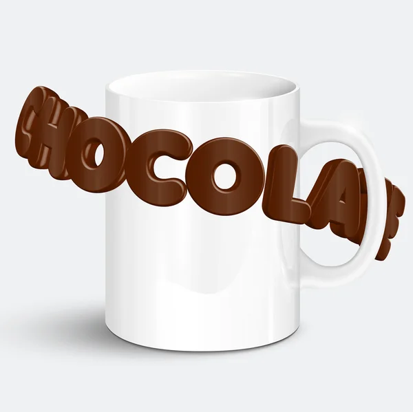 Белая чашка горячего шоколада — стоковый вектор