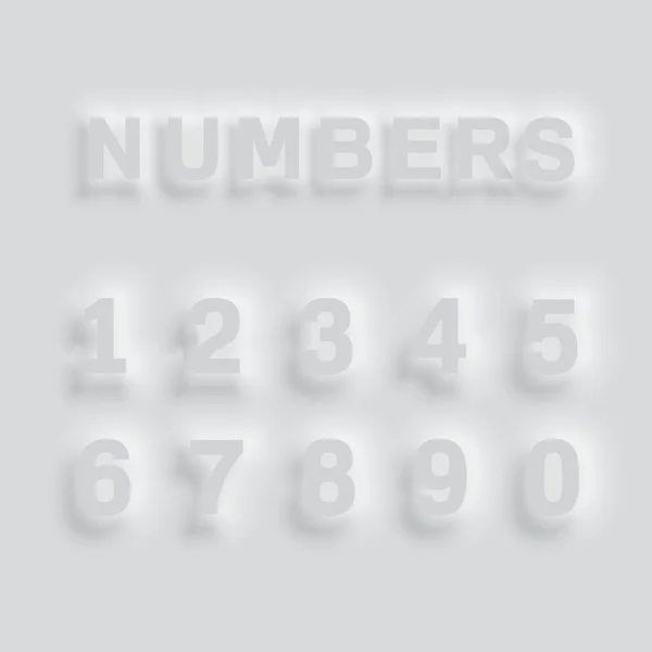 Realistic font numbers signs — Stock Vector