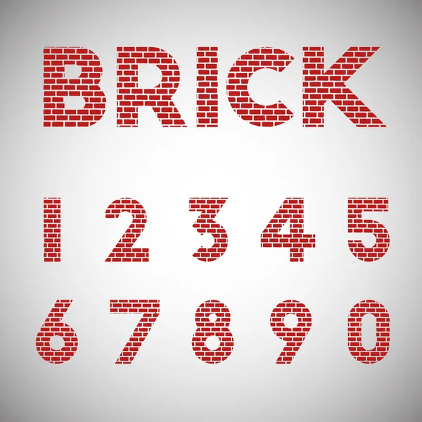 Realistic font brick signs — Stock Vector