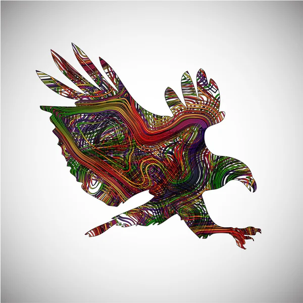 Colorida silueta de águila animal — Archivo Imágenes Vectoriales