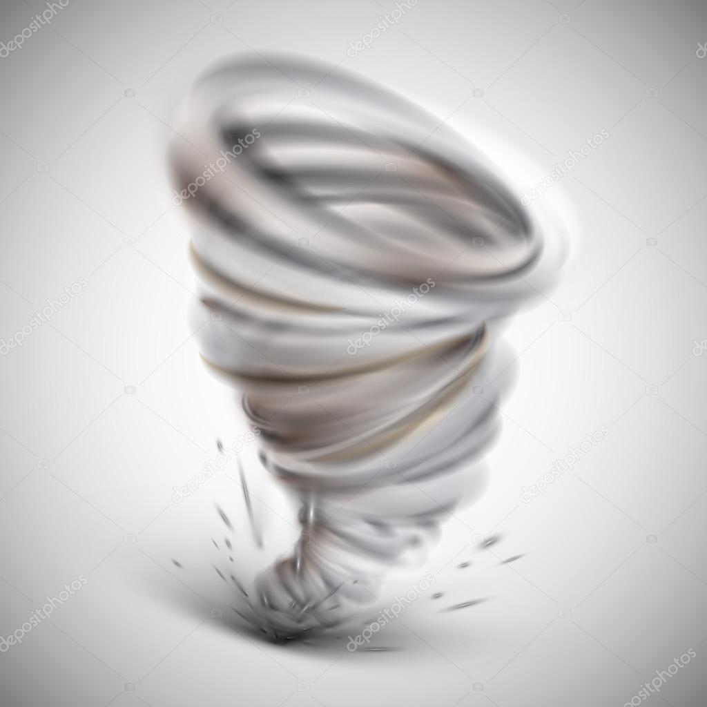 Realistic illustration of white hurricane, vector