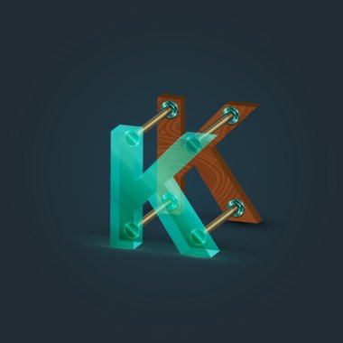 Tasarım yeşil ve ahşap mektup