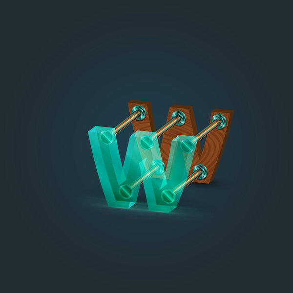 design green and wooden letter