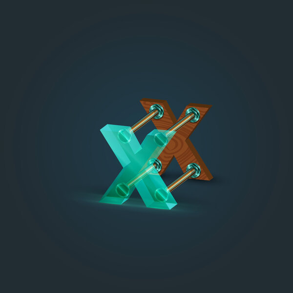 design green and wooden letter