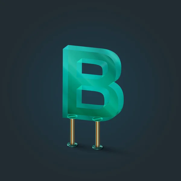 Design green letter — Stock Vector