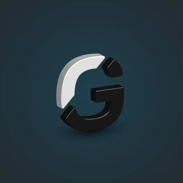 Ontwerp zwart-wit letter G — Stockvector