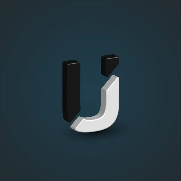 Design black and white letter U — Stock Vector