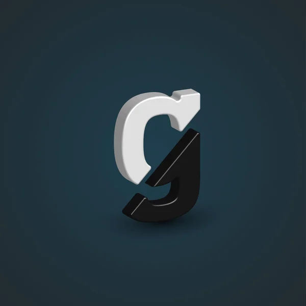 Design noir et blanc lettre G — Image vectorielle