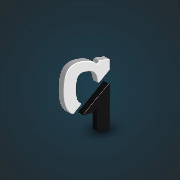 Design och svartvita bokstaven Q — Stock vektor