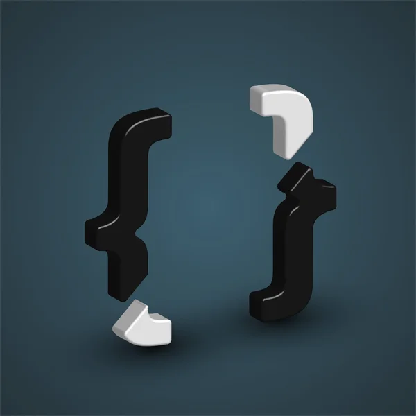 Design bretelles bouclées gauche et droite — Image vectorielle