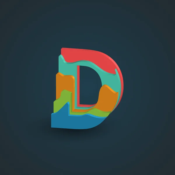 Design colorful letter D — ストックベクタ