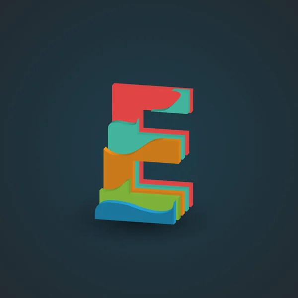 Design colorful letter E — 스톡 벡터