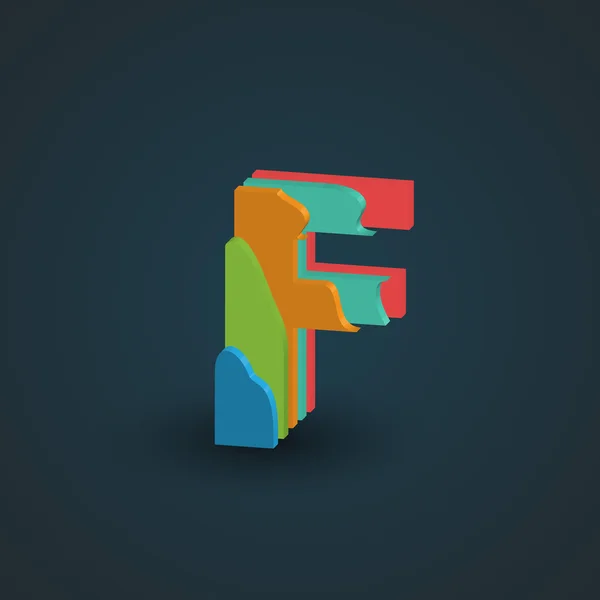 Design colorful letter F — Stockový vektor