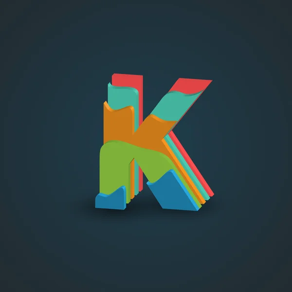 Diseño letra colorida K — Vector de stock